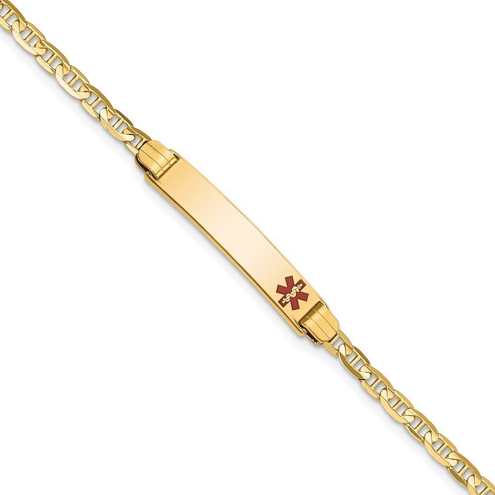 Kazi Luxury 14K Medical 6\ Anchor Link Child ID Bracelet"